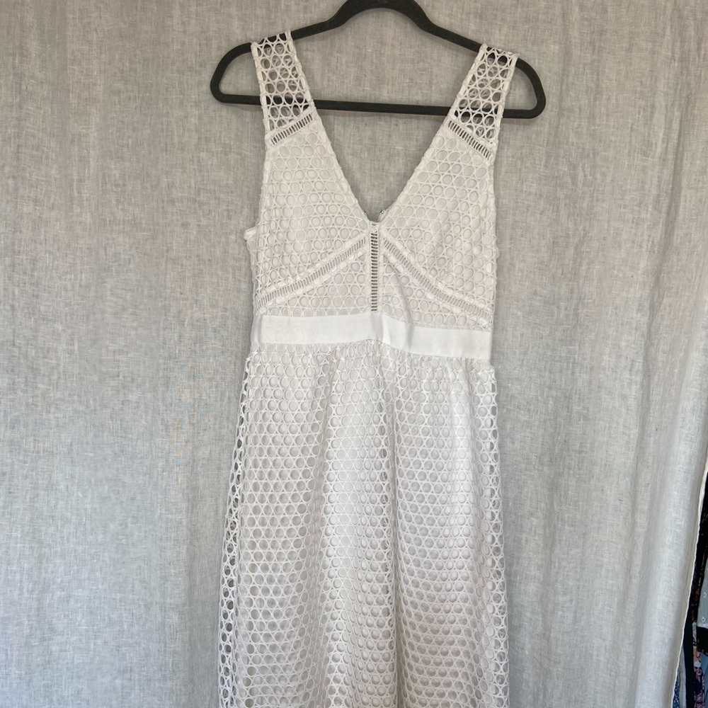 Abercrombie White MIDI Dress with Cut Out Details